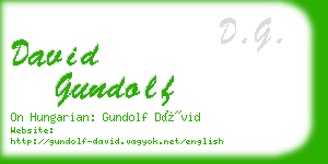 david gundolf business card